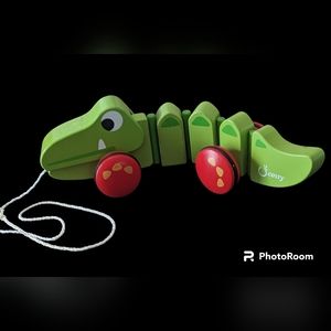 Cossy pull along wooden alligator toy